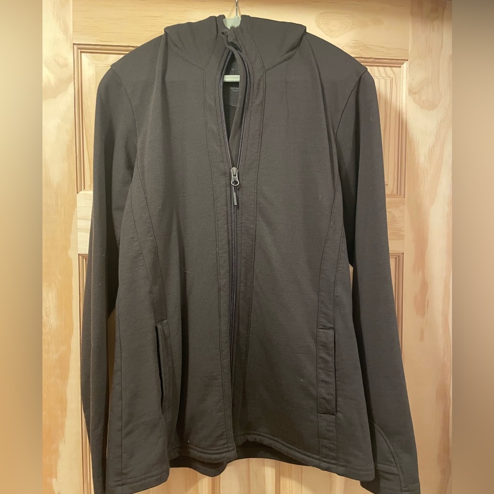 Wool X Ladies Zoey Merino Wool Hoodie size L, French Roast